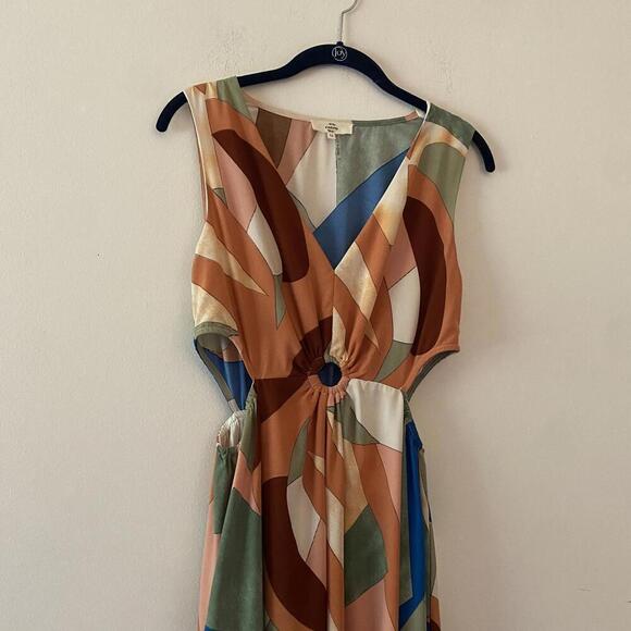 BOUTIQUE ENTRO kaleidoscope multicolor midi dress - Picture 5 of 6